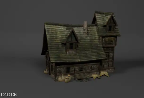 游戏模型—古建房屋C4D模型 Medieval thieves house 3d model