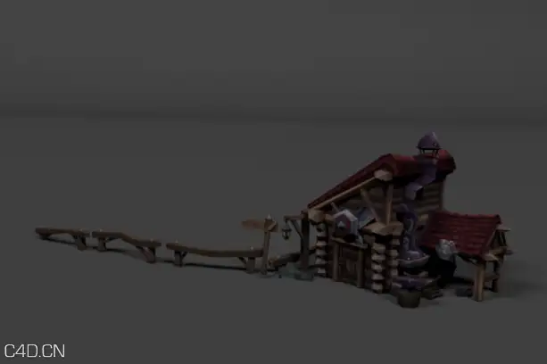 动漫建筑模型-古建房屋C4D模型 Medieval Road House 3d model - C4D之家 - cinema4d_ 2014-09-03 2.09.48.jpg