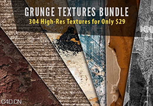 污渍纹理包 Grunge Textures Bundle: 304 High-Res Textures - C4D之家 - grunge-textures-bundle-preview2.jpg