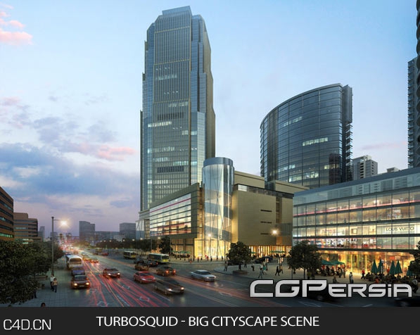 城市夜景3D模型 TurboSquid – Big Cityscape Scene