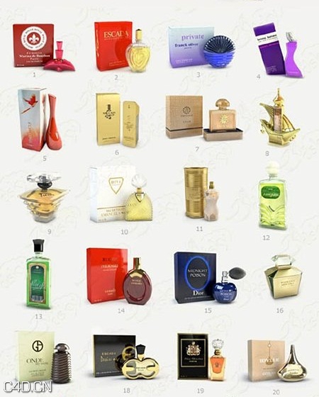 化妆品-香水套装模型合集 3DDD PERFUME C0LLETION - C4D之家 - 0e4753fe9b89e08e3fac8de415f93ca8.jpg