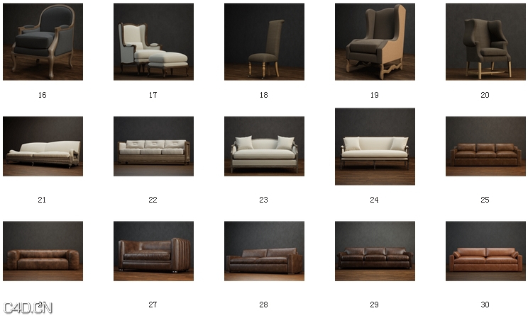 沙发/椅子3D模型 Boutique Sofa Chair Series Vol.01 - C4D之家 - df31027_19.jpg