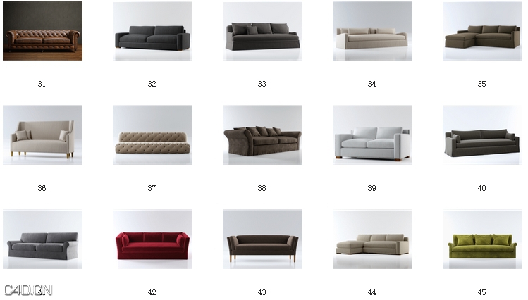 沙发/椅子3D模型 Boutique Sofa Chair Series Vol.01 - C4D之家 - df231027_20.jpg