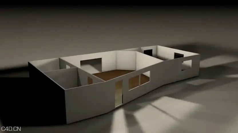 Cinema 4D R16新教程 House Builder tool创建的三维结构或建筑真实光线