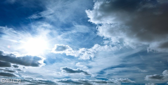 蓝天白云延时视频素材 VideoHive Sun and Clouds