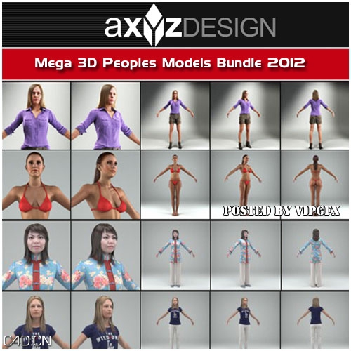 大型3D人物模型合集 AXYZ Design – Mega 3D Peoples Models Bundle - C4D之家 - 3iirJ.jpg