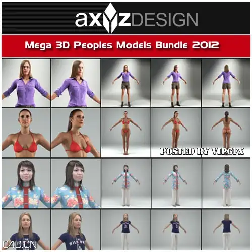 大型3D人物模型合集 AXYZ Design – Mega 3D Peoples Models Bundle - C4D之家 - 3iirJ.jpg