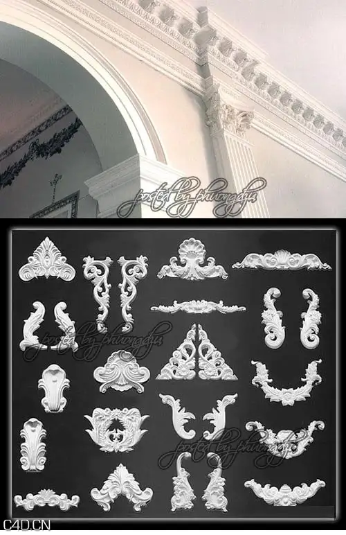 欧式建筑装饰品石膏3D模型 Decorative Gypsum 3D Models