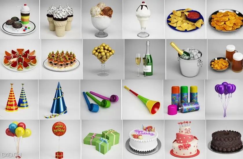 生日/派对3D模型 CGAxis Volume 13 MAX + C4D: Party Collection - C4D之家 - cinema4d_ 2014-09-06 23.33.50.jpg