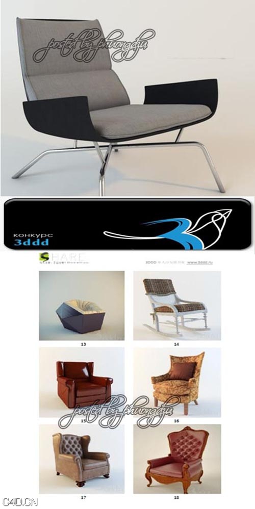 扶手椅3D模型 3DDD – Armchair 3D models - C4D之家 - fad9bcb3e90c032aae714b53bc65bc14.jpg