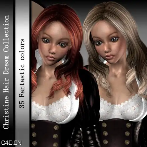 小女生poser模型 Renderosity Daz/Poser – Christine Hair Dream Collection
