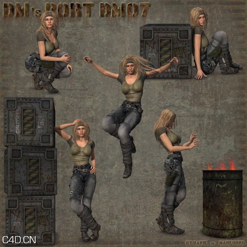 女军人poser模型 Renderosity Daz/poser – DM’s Port DM07