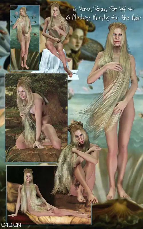 长发美女poser模型 Renderosity Daz/Poser Nykta Hair