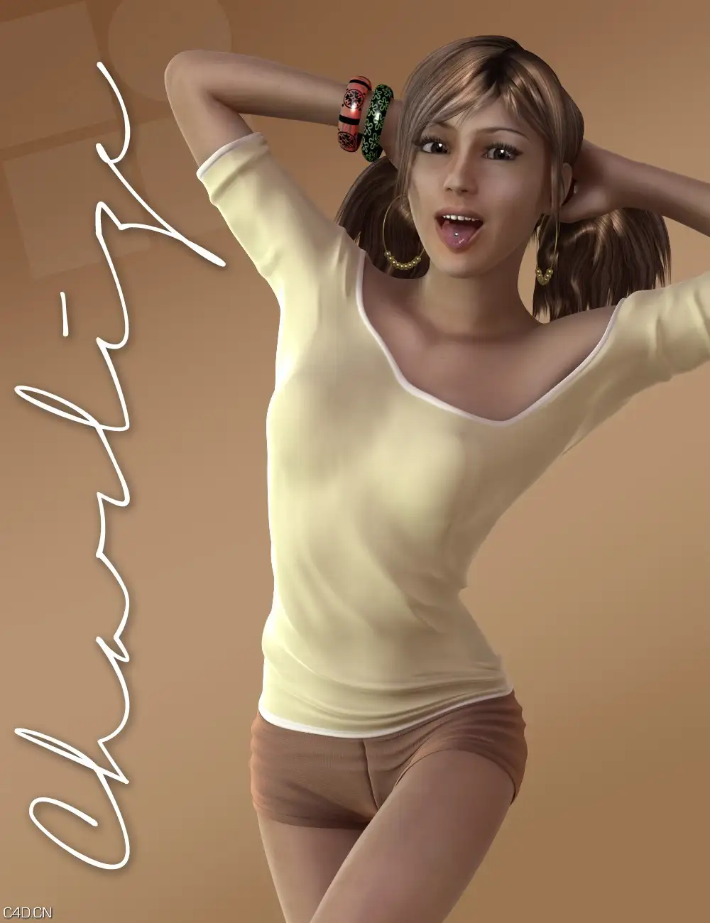 时尚女孩poser模型 Daz3D Charlize for Genesis 2 Female Character