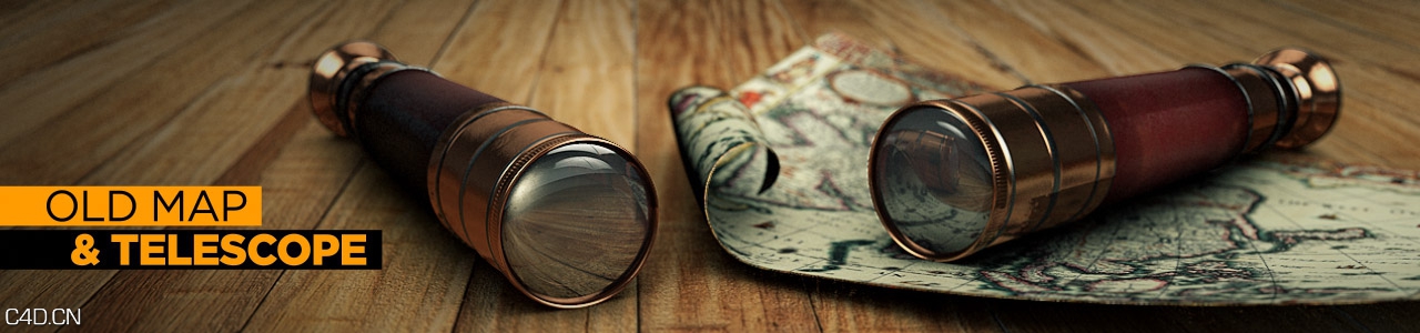 旅行3D模型 The Pixel Lab – Travel Pack - C4D之家 - The-Pixel-Lab-C4D-Model-Cinema-4D-Map-Telescope.jpg