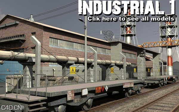 工厂厂房3D模型合集 Dexsoft: Industrial 1. model pack - C4D之家 - industrial1_banner.jpg