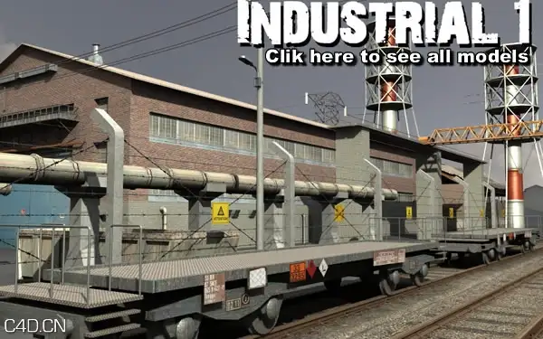 工厂厂房3D模型合集 Dexsoft: Industrial 1. model pack - C4D之家 - industrial1_banner.jpg