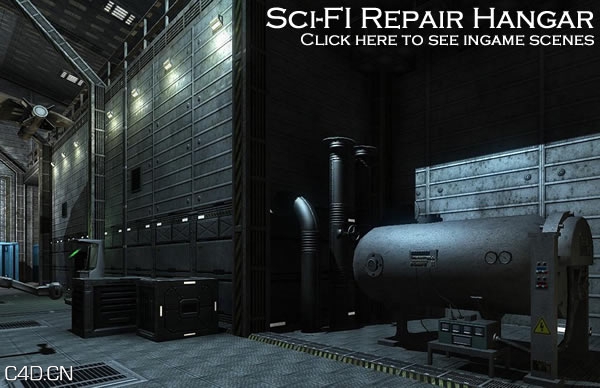 科幻维修机库3D场景模型 Dexsoft Sci-Fi Repair Hangar