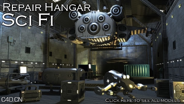 科幻维修机库3D场景模型 Dexsoft Sci-Fi Repair Hangar - C4D之家 - scifi_repair_hangar_banner.jpg