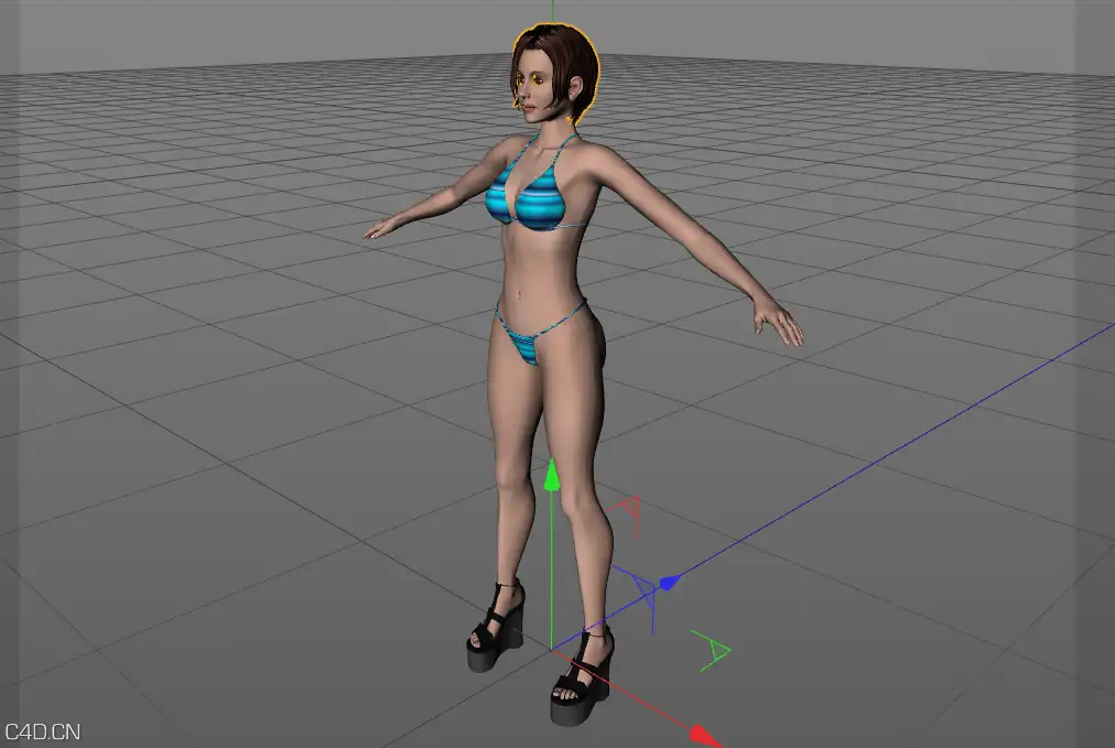 女性模型，内含2个模型 - C4D之家 - 女孩