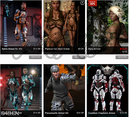 铠甲poser模型合集 Models Armor for Daz Studio and Poser