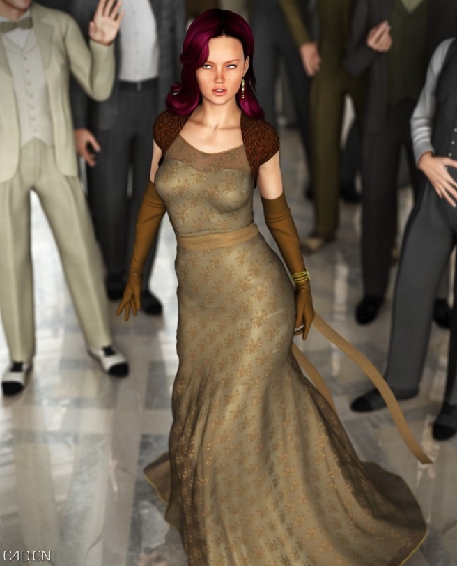 时尚女性poser模型 Daz3D Evening Gown for Genesis 2 Female(s)