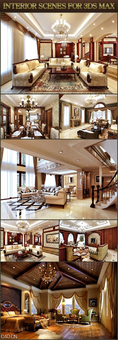 现代欧式室内实用3D模型合集 20 scenes – Interior scenes for 3dsMax & VRay - C4D之家 - i14646_288aa87ea3b8e57534276d8c2be08b47.jpg
