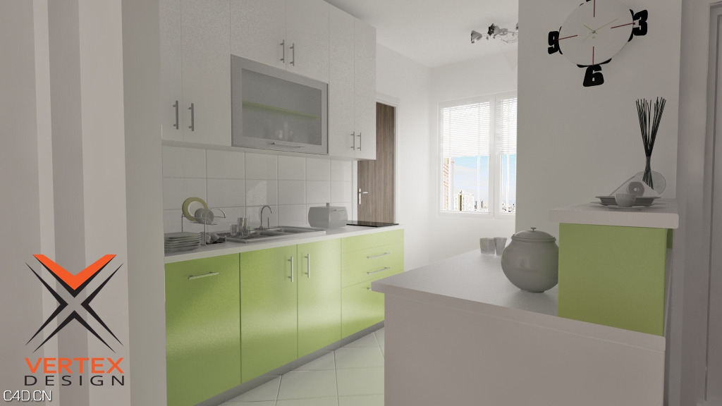 厨房3D模型 3docean: Kitchen Design Ready for Rendering - C4D之家 - kitchen.jpg