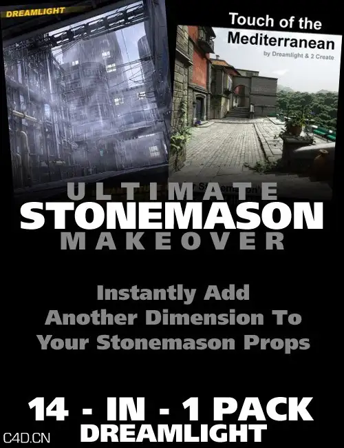 建筑/森林场景poser模型 Ultimate Stonemason Makeover – 14-in-1 Bundle