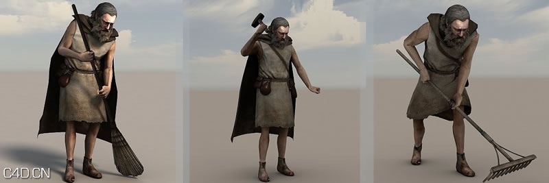 乞丐NPC模型 DEXSOFT-GAMES: Beggar NPC Character Bundle by Sebastian Barz - C4D之家 - preview-1.jpg