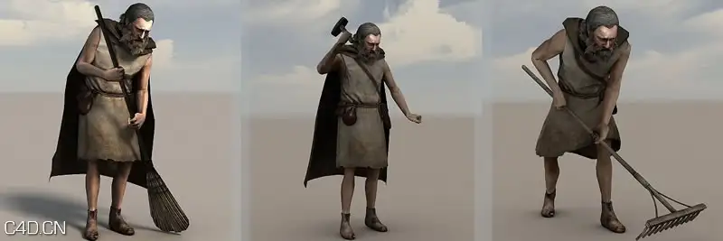 乞丐NPC模型 DEXSOFT-GAMES: Beggar NPC Character Bundle by Sebastian Barz - C4D之家 - preview-1.jpg