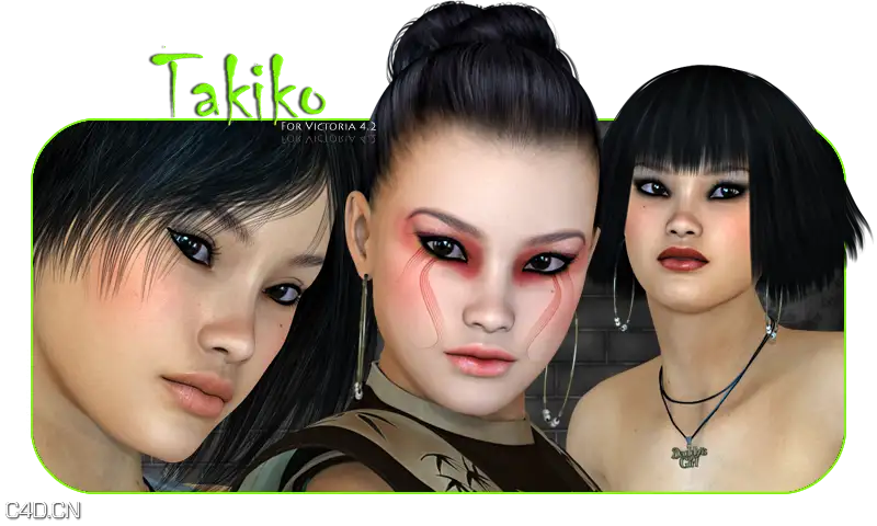 女性poser模型 Renderosity FR-Takiko
