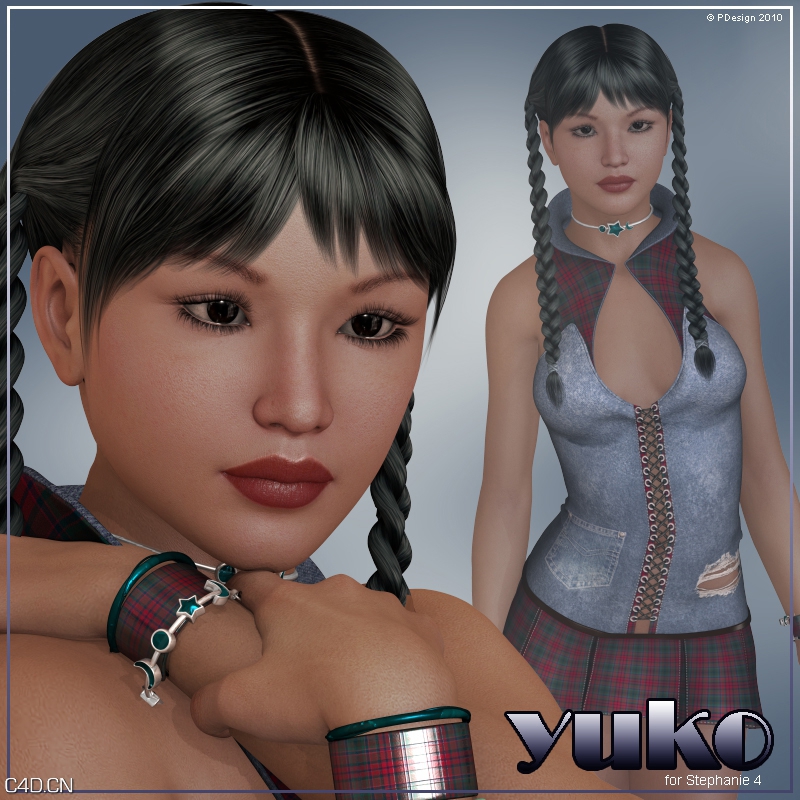 长辫子女孩poser模型 Renderosity PD Yuko