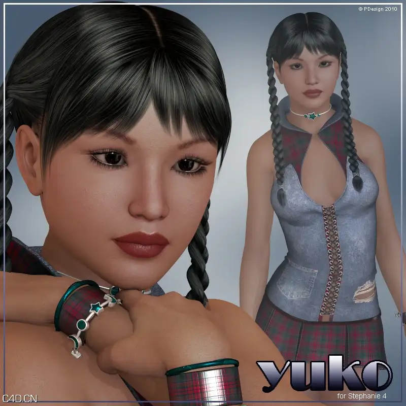 长辫子女孩poser模型 Renderosity PD Yuko