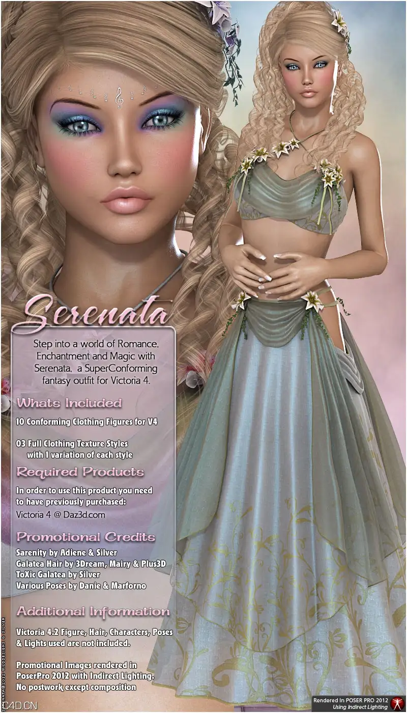 欧洲女性poser模型 Renderosity Serenata