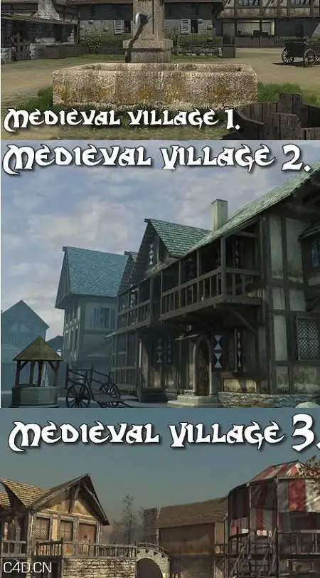 中世纪时代村子3D模型 DEXSOFT: Medieval Village 1 2 3 Model Pack - C4D之家 - 78239048133402067324445218016763.jpg