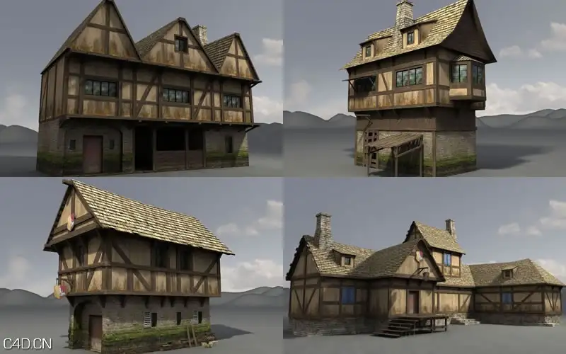 中世纪时代村子3D模型 DEXSOFT: Medieval Village 1 2 3 Model Pack - C4D之家 - preview-1.jpg