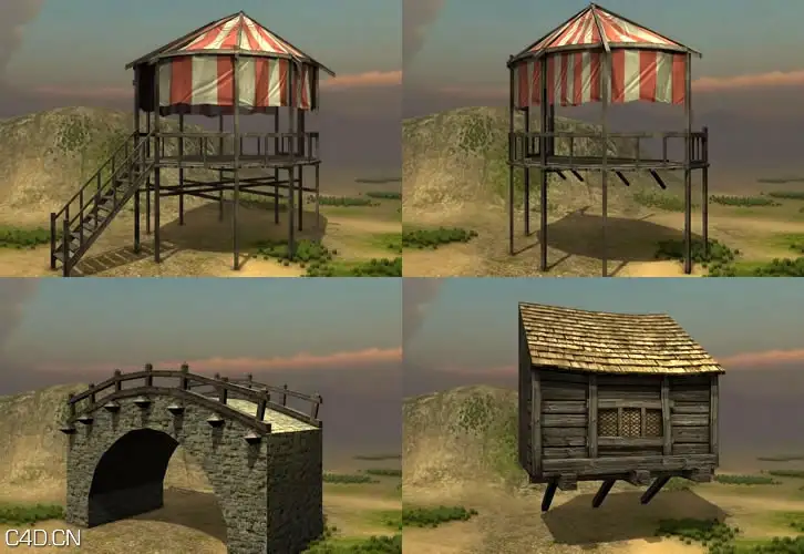 中世纪时代村子3D模型 DEXSOFT: Medieval Village 1 2 3 Model Pack