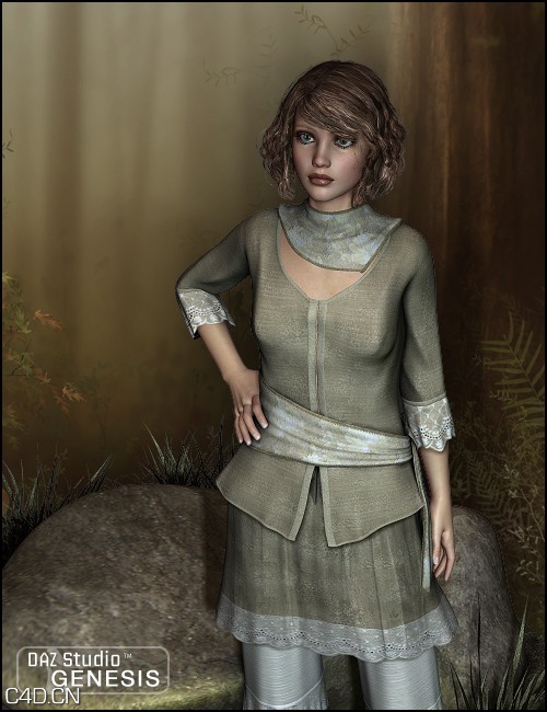 欧洲女性poser模型 Renderosity Cozy for Day Dreamer