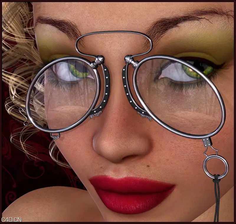 欧洲女性poser模型 Renderosity Pd-Pince-Nez Glasses
