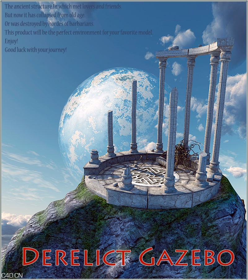 废弃的凉亭poser模型 Renderosity Derelict Gazebo