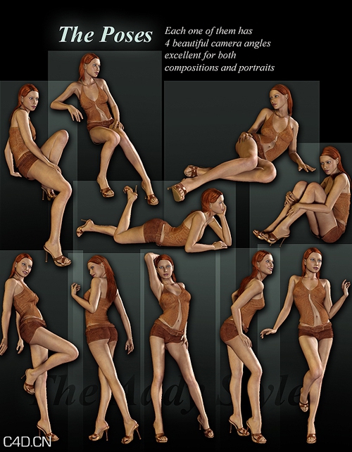 欧美模特poser模型 Renderosity The Addy Style Pack 1
