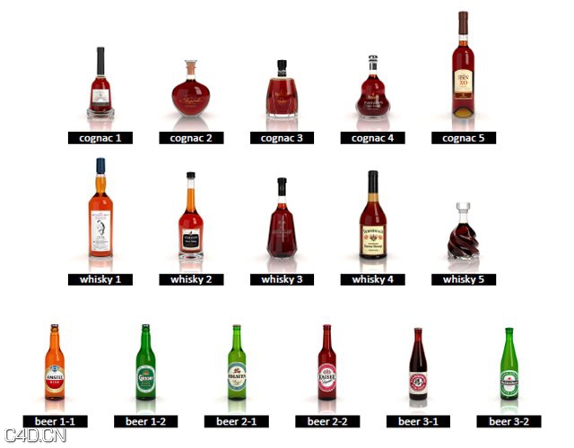 酒瓶3D模型合集 HQ Details – Vol.1 Alcohol - C4D之家 - ef321cc1849f6e9d3ab3901b83a61563.jpg