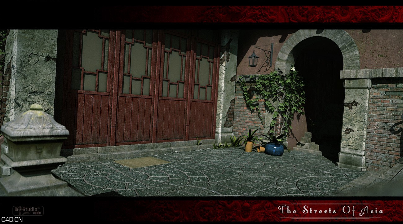 中式院落poser模型 Daz3D The Streets Of Asia