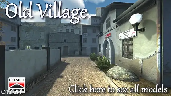 老村庄游戏场景3D模型 Dexsoft Old Village model pack - C4D之家 - old_village_banner.jpg