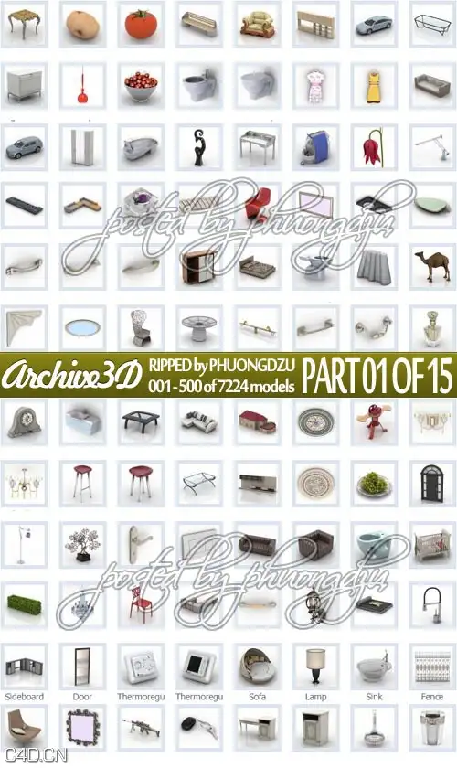 生活用品合集（家具/装饰品/蔬菜）Archive3d RIPPED site pack 1 - C4D之家 - b2e91460695d76b7e51db952ec7d8d0b.jpg