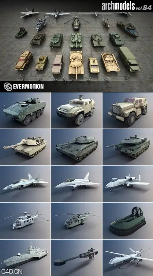 军事设备3D模型（坦克 飞机 舰艇 装甲车）Archmodels vol 84 - C4D之家 - 1c150a8ddb899b12a64f8c6feff052d6.jpg