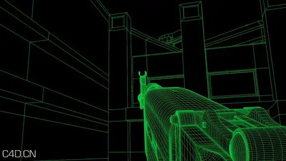 C4D线框虚拟漫游 First Person Video Game Style Animation In Cinema 4D