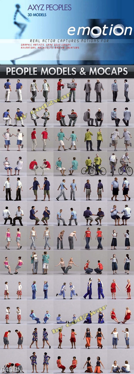 人物3D模型和动作捕捉数据 AXYZ DESIGN – People 3D Models / Motion Capture Data - C4D之家 - 0adb5d720a4ec1bf09b362de15fce354.jpg
