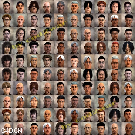 头发3D模型合集 FaceGen Hair Models - C4D之家 - 9eefe8acdfe65eb34921f0c543599bca.jpg